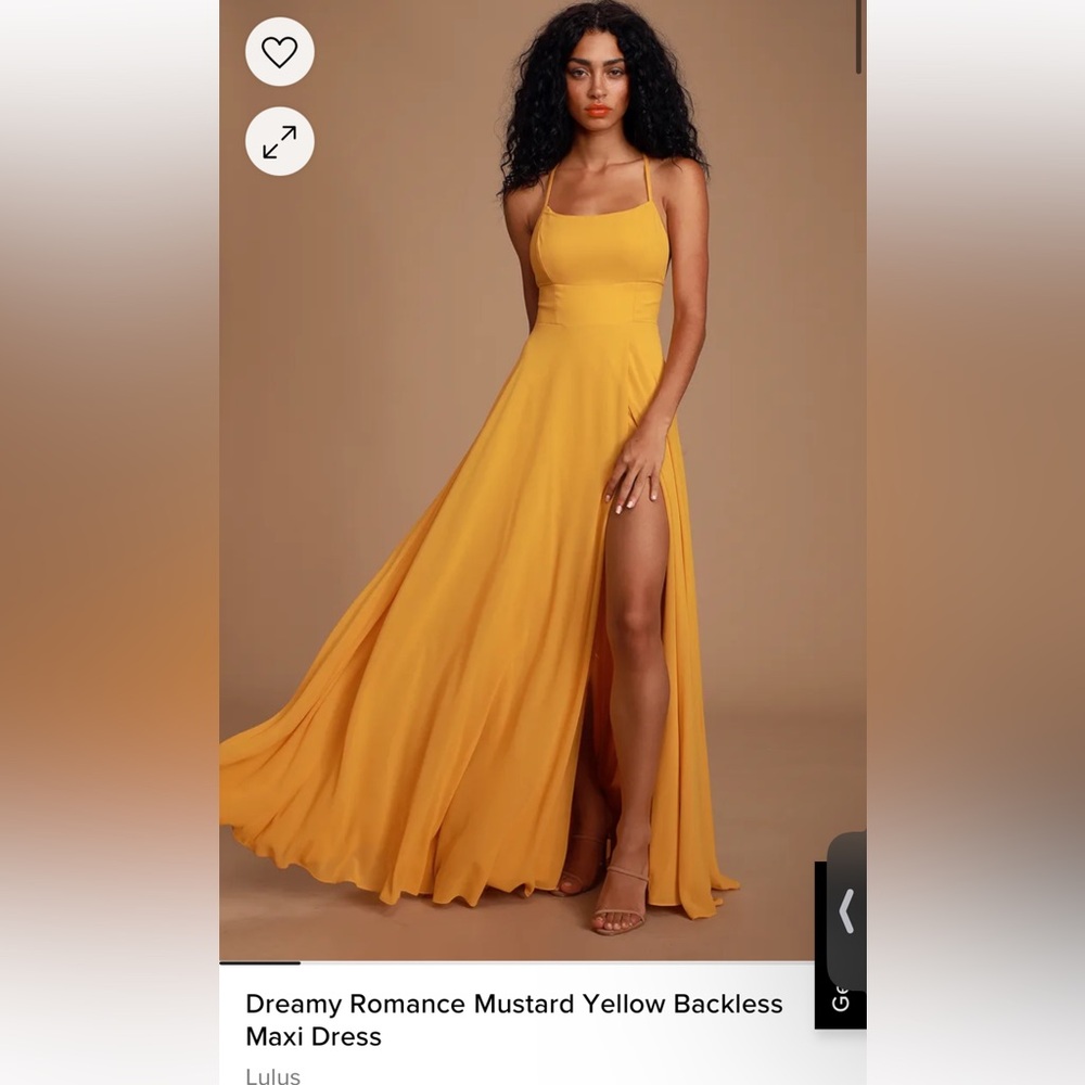 Dreamy Romance Mustard Yellow Backless Maxi Dress